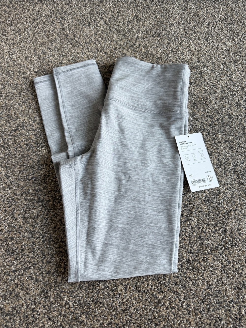 Athleta Heathered Light Gray High-Rise Leggings